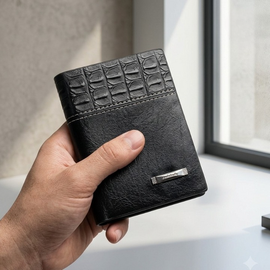 Balebaily Croc Texture Bifold Wallet