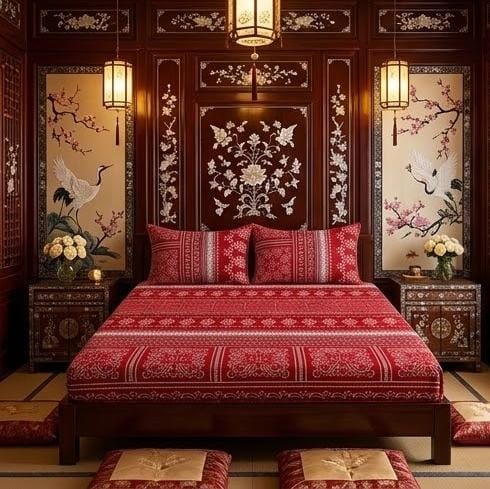 3D Crystal Cotton 3-piece Bedsheet Set