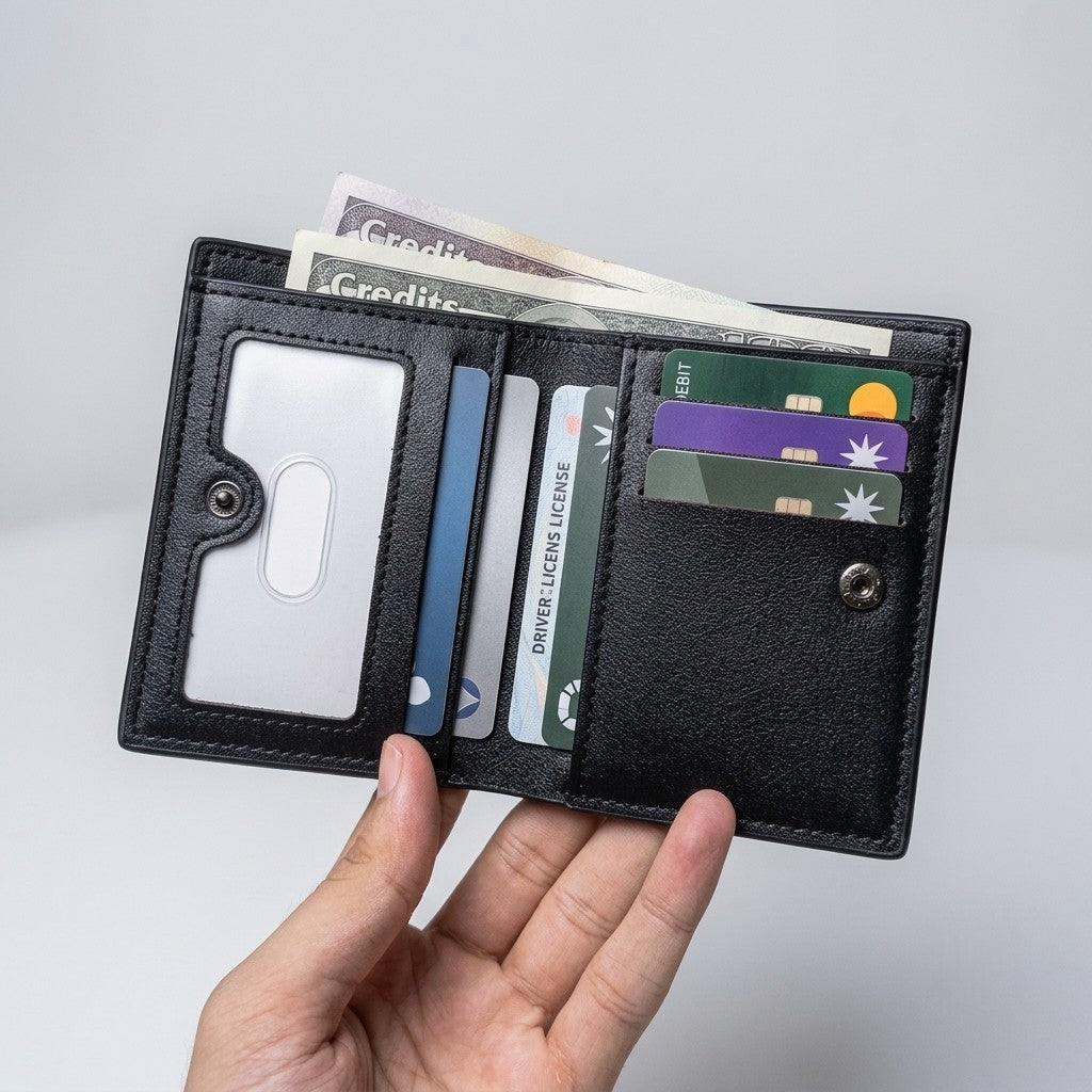Balebaily Croc Texture Bifold Wallet
