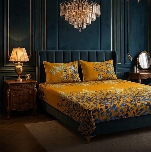3D Crystal Cotton 3-piece Bedsheet Set