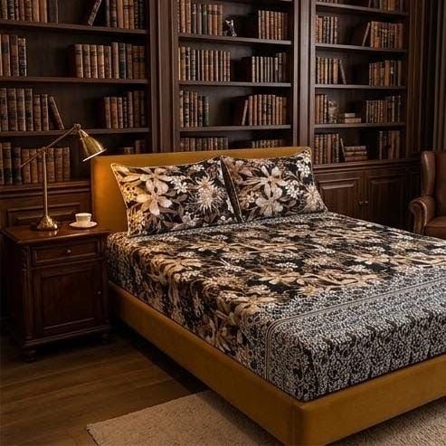 3D Crystal Cotton 3-piece Bedsheet Set
