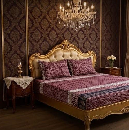 3D Crystal Cotton 3-piece Bedsheet Set
