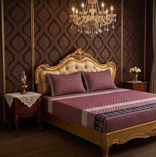 3D Crystal Cotton 3-piece Bedsheet Set