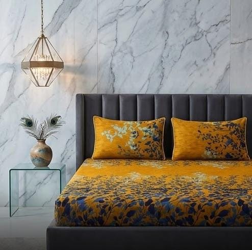 3D Crystal Cotton 3-piece Bedsheet Set