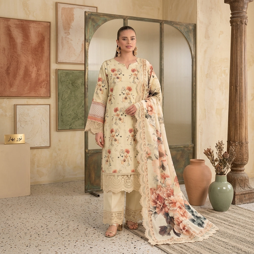 Malhaar Winter Unstitched 3-Piece Linen Suit