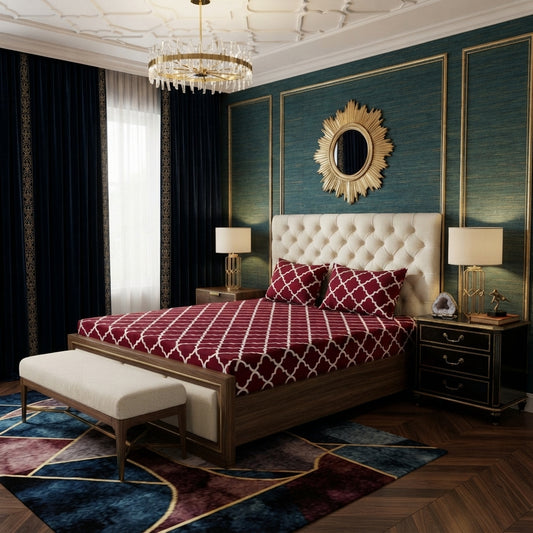 3D Crystal Cotton 3-piece Bedsheet Set