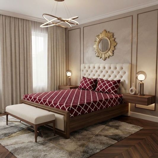 3D Crystal Cotton 3-piece Bedsheet Set