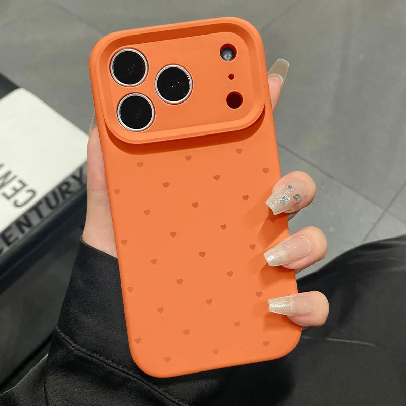 Cute Love Heart Candy Color Matte Case for iPhone 17 16 15 Pro Max 14 Plus 12 13 11 Air Soft Liquid Silicone Ultra Slim Cover