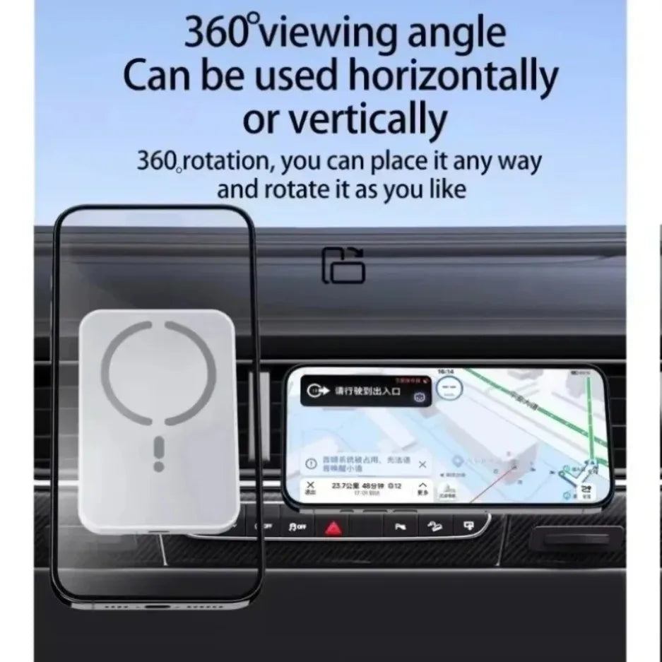 Car Magnetic Wireless Charger Air Vent GPS Phone Holder Stand For Magsafe iPhone 17 16 15 14 13 12 Pro Max Cell Fast Charging