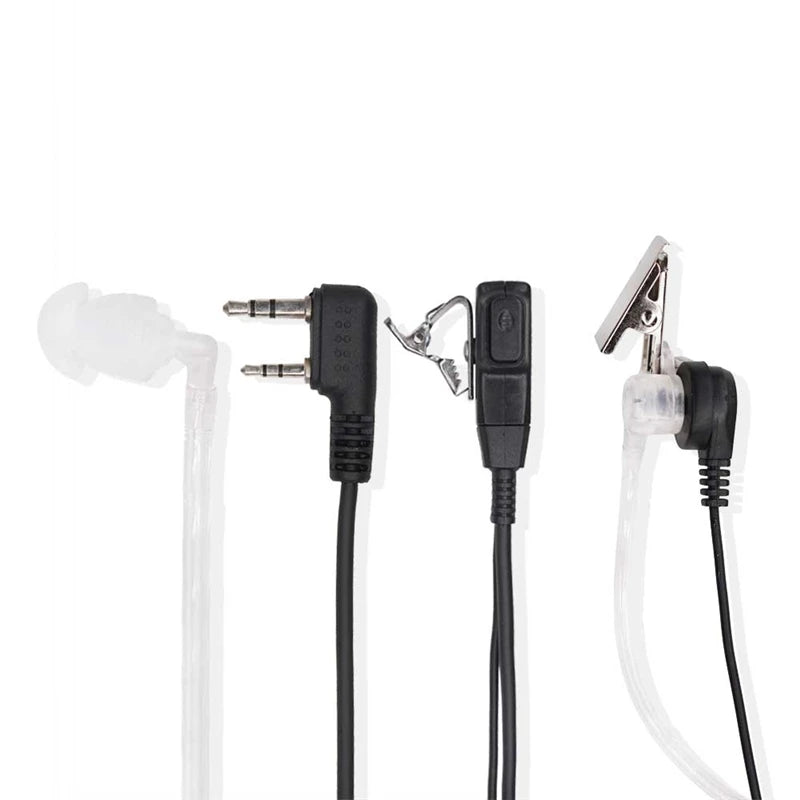 2 Pin PTT MIC Headset Covert Acoustic Tube In-ear Earpiece For Kenwood TYT Baofeng UV-5R BF-888S CB Two Way Radio Accessories