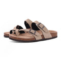 Shevalues Cork Sole Slippers For Women Men Classic Suede Summer Sandals With Arch Support Fashion Orthopedic Beach Cork Shoes
