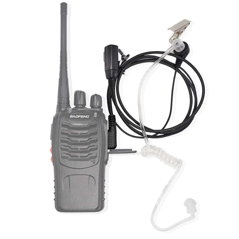 2 Pin PTT MIC Headset Covert Acoustic Tube In-ear Earpiece For Kenwood TYT Baofeng UV-5R BF-888S CB Two Way Radio Accessories