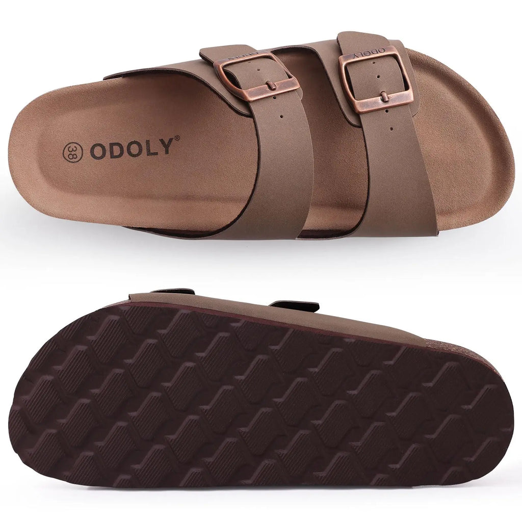 Shevalues Cork Sole Slippers For Women Men Classic Suede Summer Sandals With Arch Support Fashion Orthopedic Beach Cork Shoes
