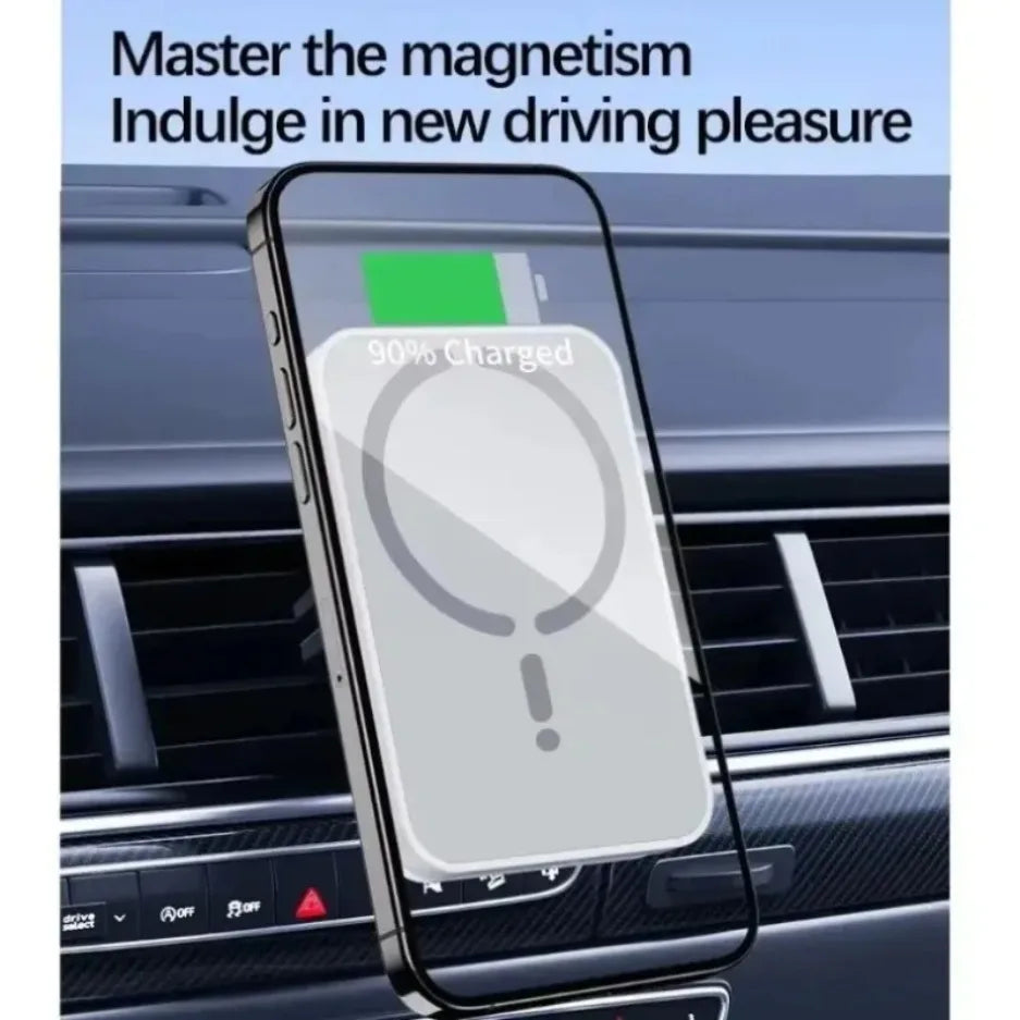 Car Magnetic Wireless Charger Air Vent GPS Phone Holder Stand For Magsafe iPhone 17 16 15 14 13 12 Pro Max Cell Fast Charging