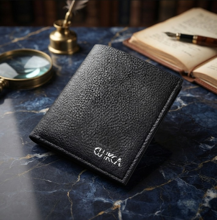 Black Leather Bifold Wallet